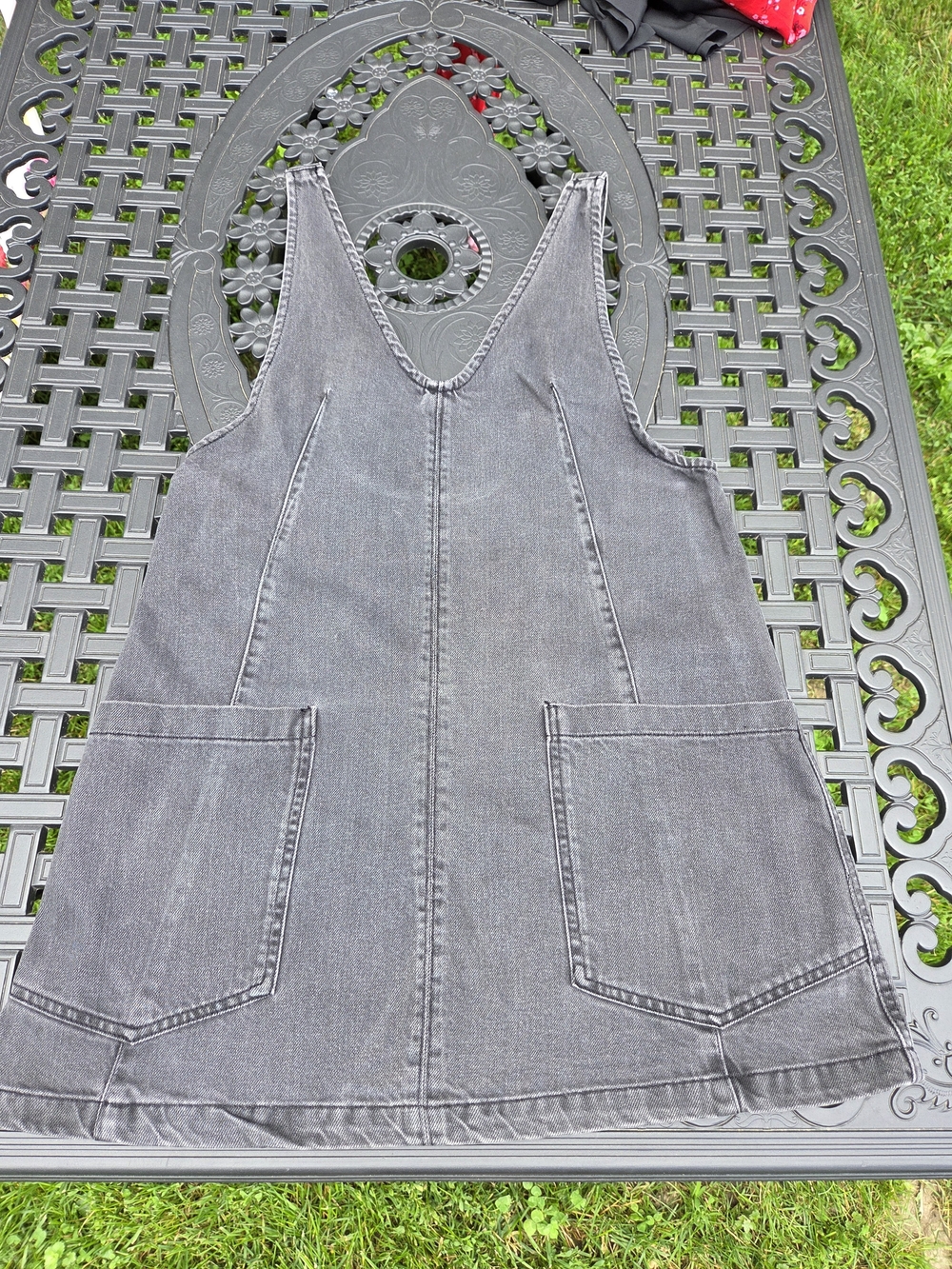 We The Free Washed Black Denim Mini Overall Dress - Picture 8 of 13